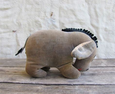 Vintage 1960s Velvet Eeyore Plush Stuffed Toy By Mousetrapvintage