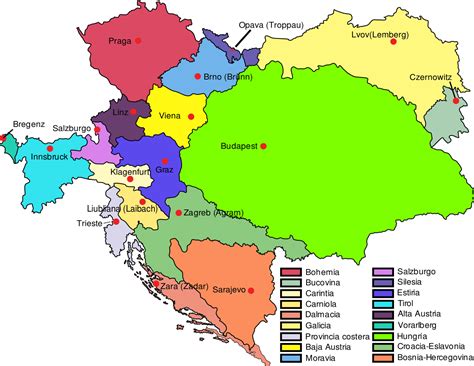 Fileaustria Hungary Map With Legend Essvg Wikimedia Commons