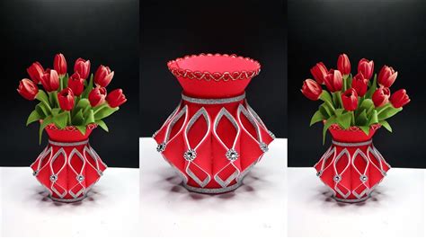 Membuat Kerajinan Vas Bunga Dari Karton Terbaru