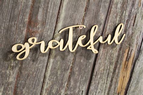 Grateful Word Sign Wreath Sign Cutout DIY Wood Word Craft | Etsy