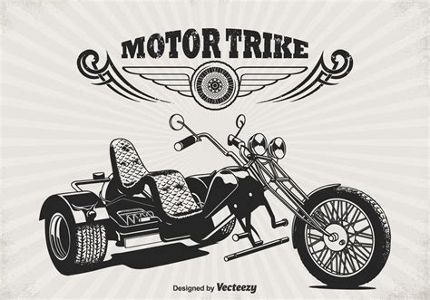 Retro Motor Trike Vector Poster 99195 Vector Art At Vecteezy