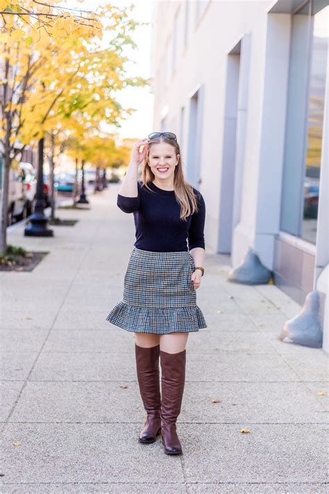 How To Wear Over The Knee Boots With A Skirt Casual Winter Outfits