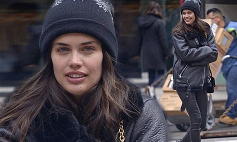 Sara Sampaio Flaunts Her Figure In Skintight Leather Bottoms In Nyc