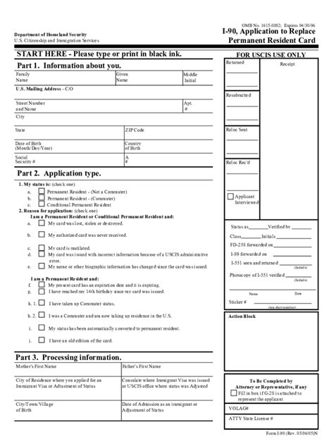 Uscis Form I 90 How To Fill The Renew Or Replacement Of