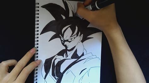 Goku kamehameha drawing goku black drawing goku art fan laptop. Drawing GOKU | Dragon Ball | Black & White #5 - YouTube