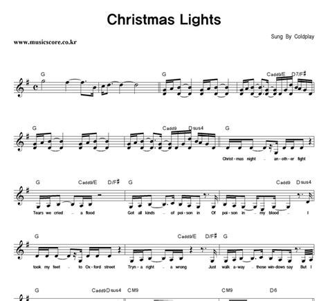 Coldplay Christmas Lights 악보