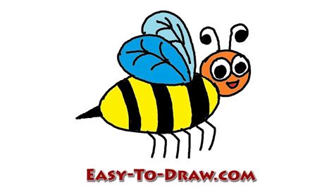 How To Draw A Honey Bee Step By Step Free And Easy Tutorial Youtube