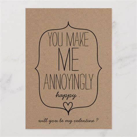Kraft Paper Cute Heart Funny Valentines Day Holiday Card