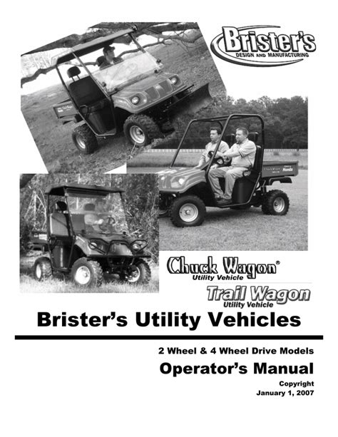 Bristers Chuck Wagon Trail Wagon User Manual Manualzz