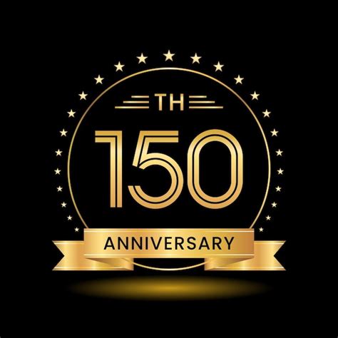 Premium Vector 150th Anniversary Logo Design Golden Number Concept