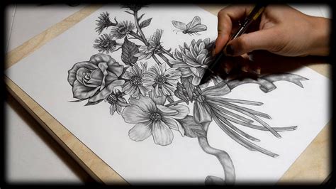 Flower Bouquet Pencil Drawing Best Flower Site