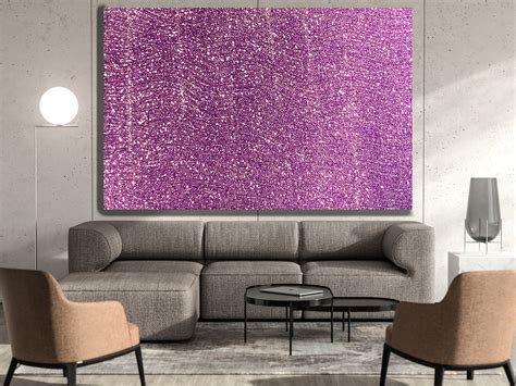 Abstract Painting In Purple Glitter Purple Glitter Wall Art Etsy
