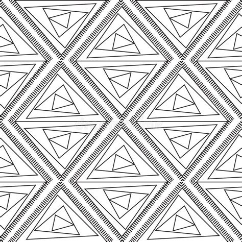 Abstract Vector Geometric Seamless Pattern Black And White Geom Stock