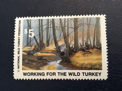 icollectzone wild turkey federation stamp working for the wild turkey vf nh ebay
