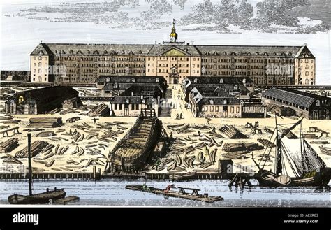 Dutch East India Company In Amsterdam Showing Warehouses And Stock