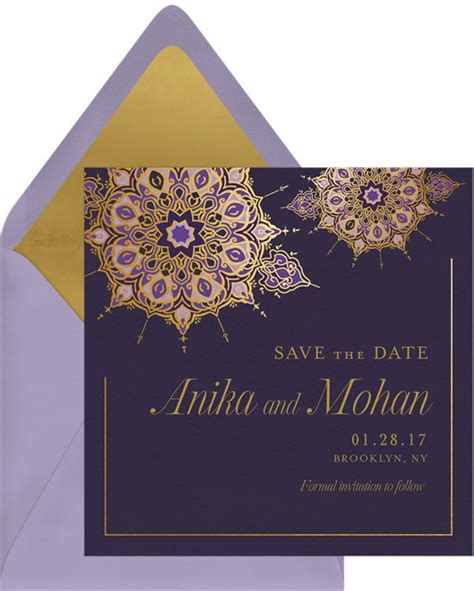 Magnificent Medallion Save The Dates In Purple Save