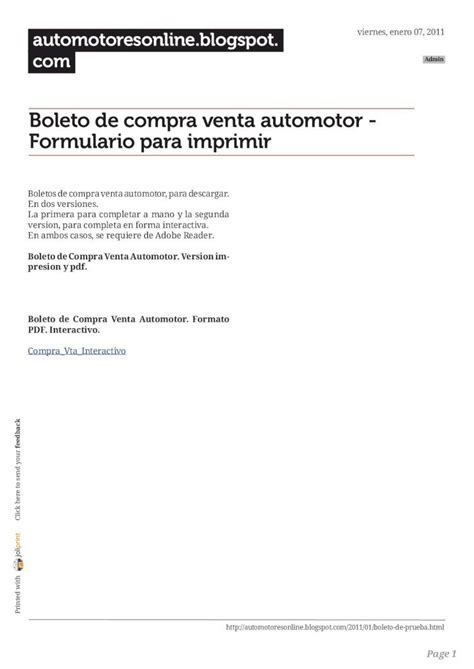 Pdf Boleto De Compra Venta Automotor