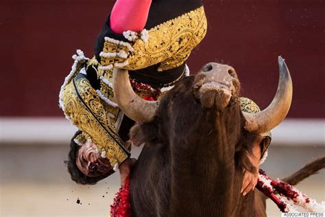 Graphic Photos Show Horrific Moment Bullfighter Matador Lorenzo Sanchez Is Pinned To The Floor