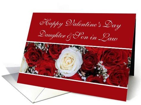 Daughter And Son In Law Happy Valentine S Day Red And White Roses Card