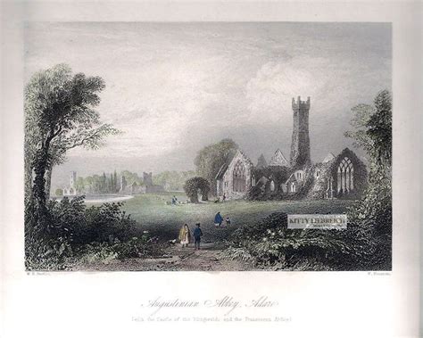 Augustine Abbey Adare County Limerick Ireland 1840 Steel Engraving