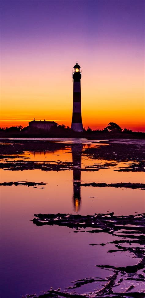 1440x2960 Lighthouse Colorful Sunrise 4k Samsung Galaxy