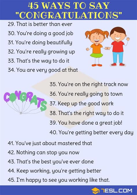 45 Ways To Say Congratulations In English Congratulations Synonyms • 7esl