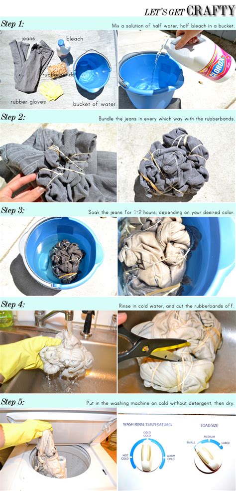 There are many reverse tie dye techniques to try and you can even make patterns with bleach pens for more embellishments. Do It Yourself: Bleach Tie Dye Jeans | Advice from a ...