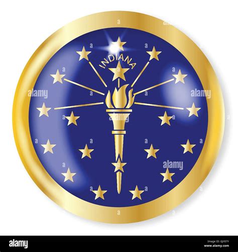 Indiana Flag Button Stock Vector Image And Art Alamy