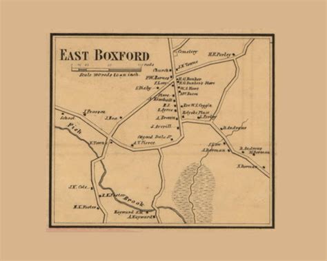 East Boxford Village Boxford Massachusetts 1856 Old Town Map Custom