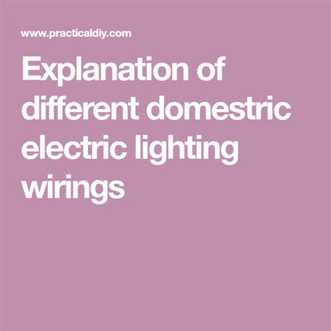 Wiring circuit diagram for house. Explanation of different domestric electric lighting wirings | Electricity, Home electrical ...