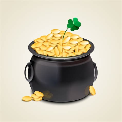 Free Vector Realistic Saint Patricks Day Pot Of Gold