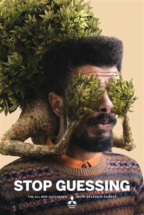 A Man With Trees On His Head And The Words Stop Questioning Written In