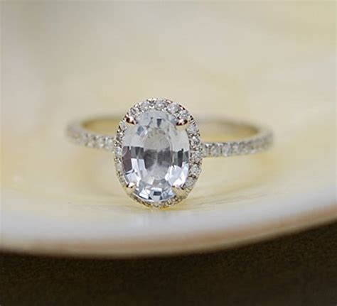 White Sapphire Solitaire Ring Engagement Rings