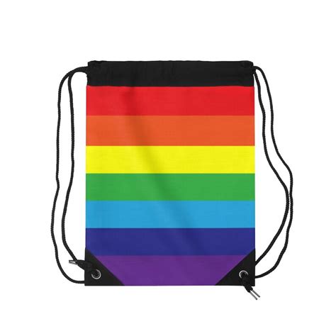 rainbow flag drawstring bag rainbow pride backpack lgbt etsy