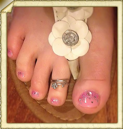 gel pedicure bubblegum pink foxy fuchsia disco ball and jewels nails design with rhinestones