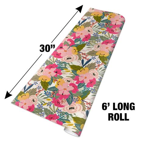 Softly Flowers Floral Pattern Premium Roll T Wrap Wrapping Paper