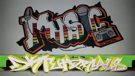 Graffiti (both singular and plural; Step by step how to draw graffiti letters - Music - YouTube