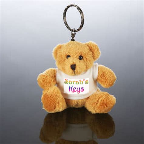 Personalised Teddy Bear Key Ring Any Imagetext Ebay