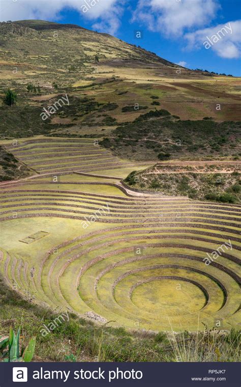 Circular Terraced Ruins At Moray In Sacred Valley Cusco Region Peru