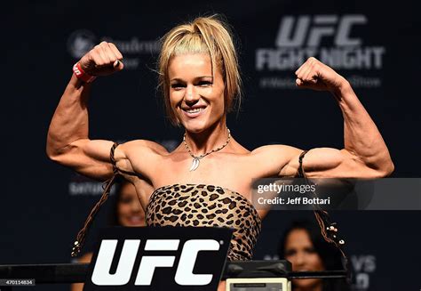 Felice Herrig Steps On The Scale During The Ufc Fight Night Weigh In