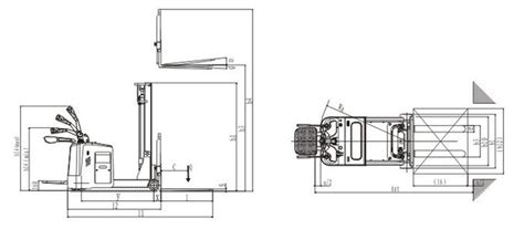 320ah Counterbalance Forklift Truck Narrow Aisle Lift Truck 1600mm