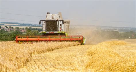 Modern Class Combine Harvester Cutting Crops Editorial Stock Photo