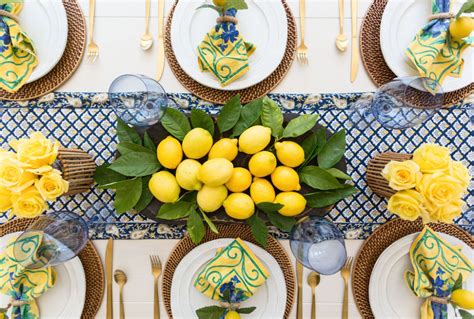 French Country Decor Yellow And Blue Summer Table To Have To Host