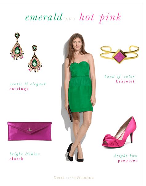 No account needed, updated constantly! Emerald Green Dress for a Wedding Guest with Hot Pink