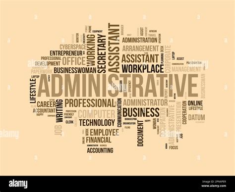 Word Cloud Background Concept For Administrative Assistant Business Presentation Career