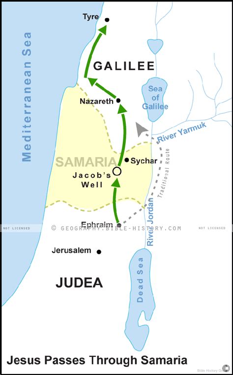Jesus Passes Through Samaria Basic Map Dpi Year License