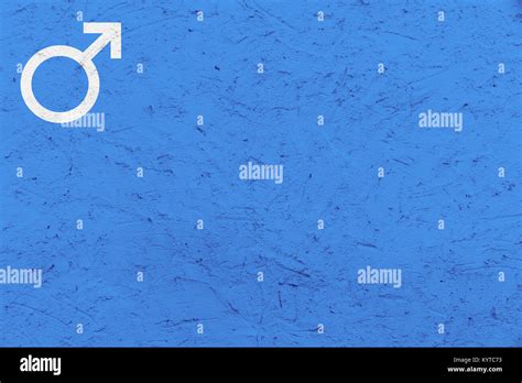 male gender symbol mars sign over blue uneven texture background concept image for gender