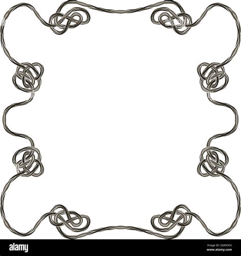 Rope With Celtic Knot Frame For Your Text Eps8 Vector Graphics Stock