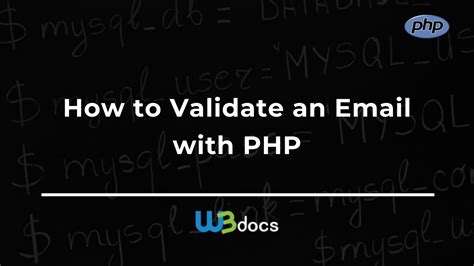 How To Validate An Email With Php