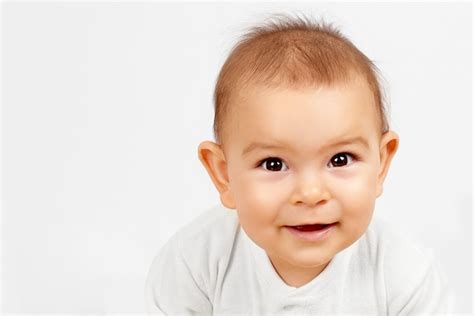 Premium Photo Beautiful Baby Portrait On White Background